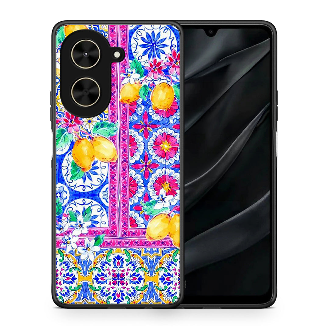 Θήκη Xiaomi Poco C71 Retro Spring από τη Smartfits με σχέδιο στο πίσω μέρος και μαύρο περίβλημα | Xiaomi Poco C71 Retro Spring case with colorful back and black bezels
