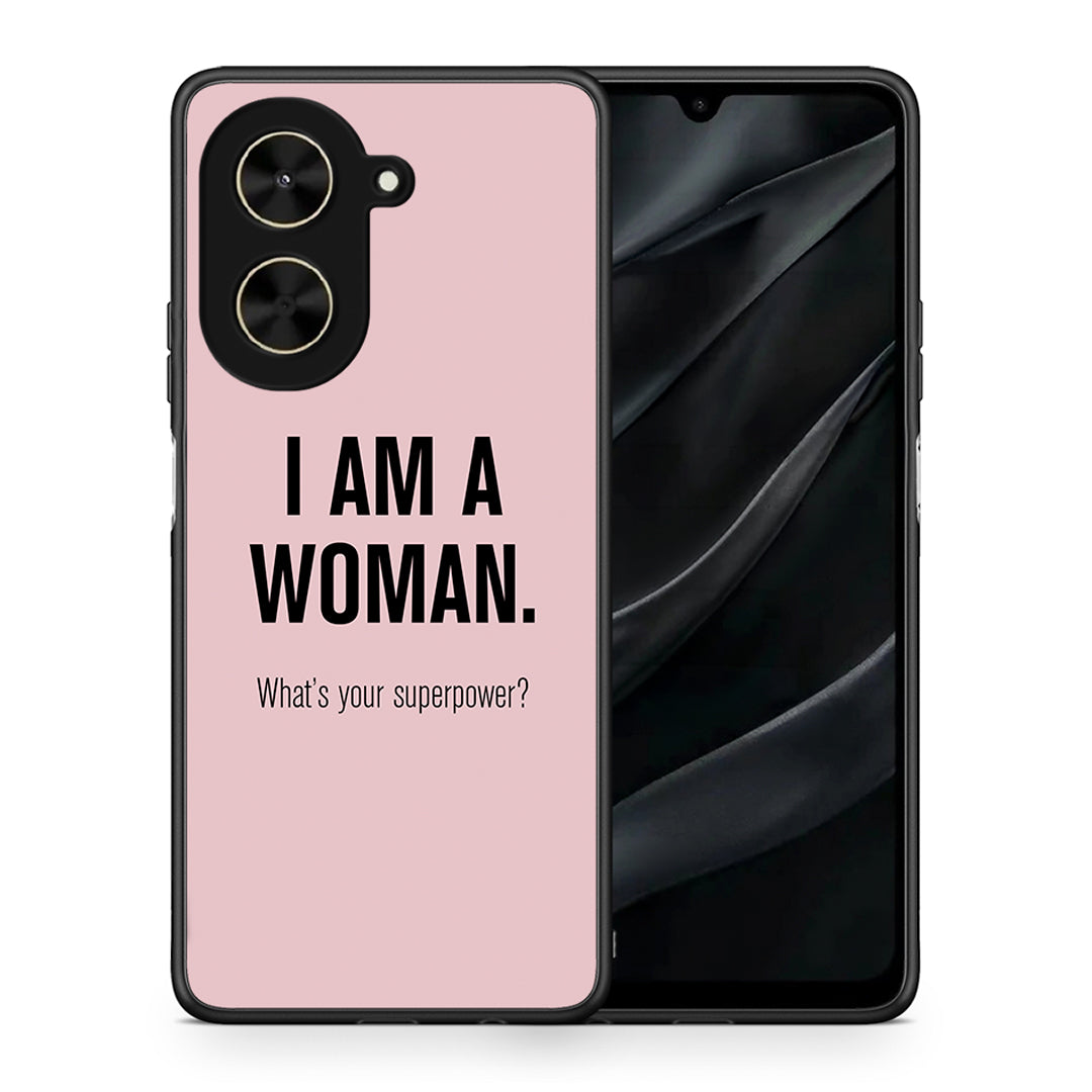 Θήκη Xiaomi Poco C71 Superpower Woman από τη Smartfits με σχέδιο στο πίσω μέρος και μαύρο περίβλημα | Xiaomi Poco C71 Superpower Woman case with colorful back and black bezels