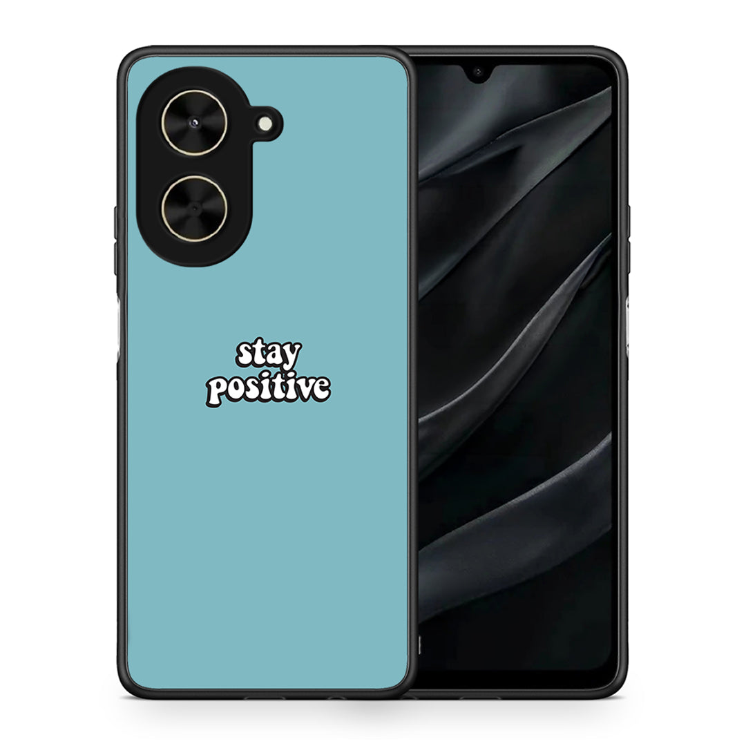 Θήκη Xiaomi Poco C71 Positive Text από τη Smartfits με σχέδιο στο πίσω μέρος και μαύρο περίβλημα | Xiaomi Poco C71 Positive Text case with colorful back and black bezels