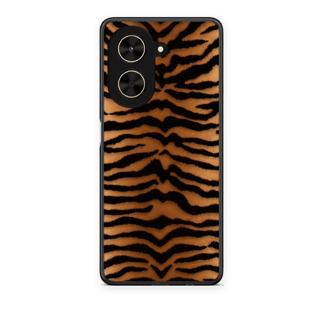 Θήκη Xiaomi Poco C71 Tiger Print Orange and Black από τη Smartfits με σχέδιο στο πίσω μέρος και μαύρο περίβλημα | Xiaomi Poco C71 Tiger Print Orange and Black case with colorful back and black bezels