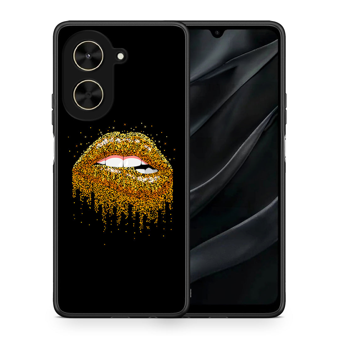 Θήκη Xiaomi Poco C71 Golden Valentine από τη Smartfits με σχέδιο στο πίσω μέρος και μαύρο περίβλημα | Xiaomi Poco C71 Golden Valentine case with colorful back and black bezels