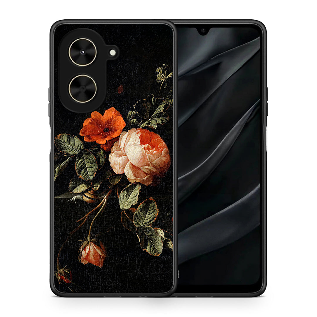 Θήκη Xiaomi Poco C71 Vintage Roses από τη Smartfits με σχέδιο στο πίσω μέρος και μαύρο περίβλημα | Xiaomi Poco C71 Vintage Roses case with colorful back and black bezels