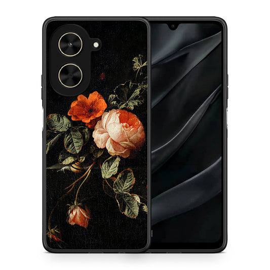 Θήκη Xiaomi Poco C71 Vintage Roses από τη Smartfits με σχέδιο στο πίσω μέρος και μαύρο περίβλημα | Xiaomi Poco C71 Vintage Roses case with colorful back and black bezels