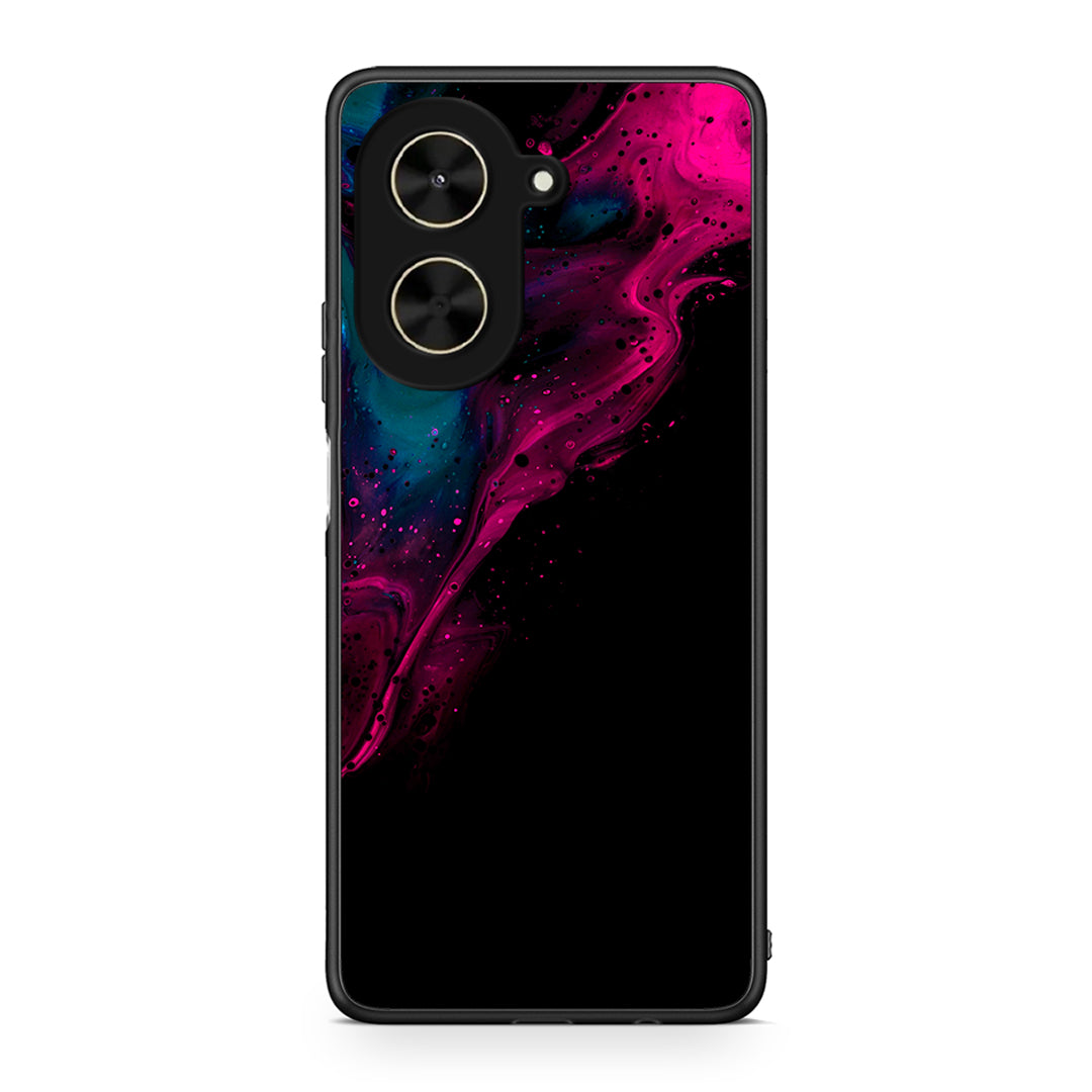 4 - Xiaomi Poco C71 Pink Black Watercolor case, cover, bumper