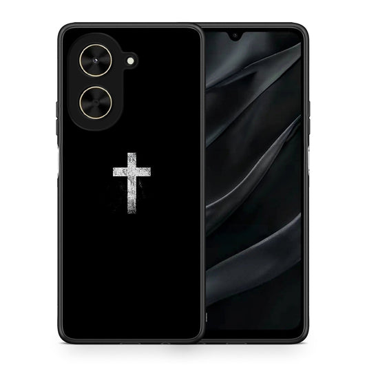 Θήκη Xiaomi Poco C71 White Cross από τη Smartfits με σχέδιο στο πίσω μέρος και μαύρο περίβλημα | Xiaomi Poco C71 White Cross case with colorful back and black bezels