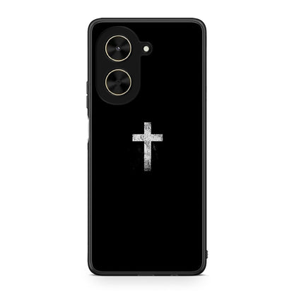 Xiaomi Poco C71 White Cross θήκη από τη Smartfits με σχέδιο στο πίσω μέρος και μαύρο περίβλημα | Smartphone case with colorful back and black bezels by Smartfits