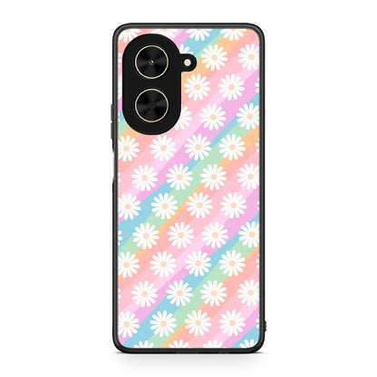 Xiaomi Poco C71 White Daisies θήκη από τη Smartfits με σχέδιο στο πίσω μέρος και μαύρο περίβλημα | Smartphone case with colorful back and black bezels by Smartfits
