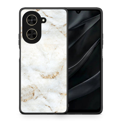 Θήκη Xiaomi Poco C71 White Gold Marble από τη Smartfits με σχέδιο στο πίσω μέρος και μαύρο περίβλημα | Xiaomi Poco C71 White Gold Marble case with colorful back and black bezels