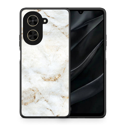 Θήκη Xiaomi Poco C71 White Gold Marble από τη Smartfits με σχέδιο στο πίσω μέρος και μαύρο περίβλημα | Xiaomi Poco C71 White Gold Marble case with colorful back and black bezels