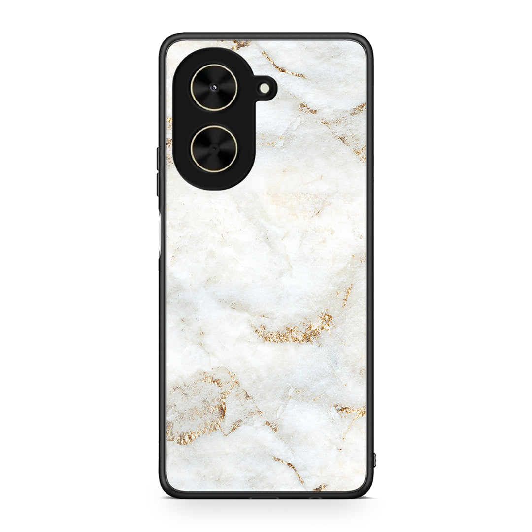 Xiaomi Poco C71 White Gold Marble θήκη από τη Smartfits με σχέδιο στο πίσω μέρος και μαύρο περίβλημα | Smartphone case with colorful back and black bezels by Smartfits