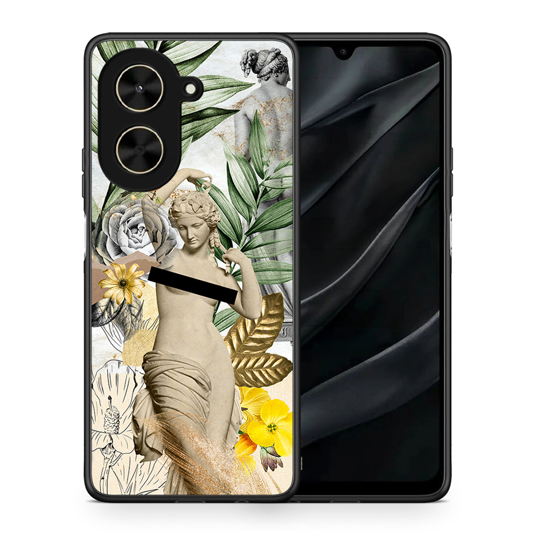 Θήκη Xiaomi Poco C71 Woman Statue από τη Smartfits με σχέδιο στο πίσω μέρος και μαύρο περίβλημα | Xiaomi Poco C71 Woman Statue case with colorful back and black bezels