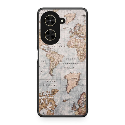 Xiaomi Poco C71 World Map Θήκη από τη Smartfits με σχέδιο στο πίσω μέρος και μαύρο περίβλημα | Smartphone case with colorful back and black bezels by Smartfits