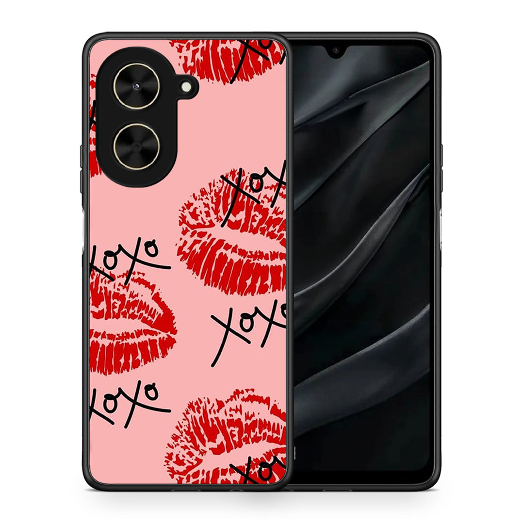 Θήκη Xiaomi Poco C71 XOXO Lips από τη Smartfits με σχέδιο στο πίσω μέρος και μαύρο περίβλημα | Xiaomi Poco C71 XOXO Lips case with colorful back and black bezels