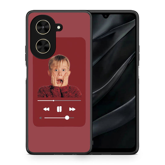 Θήκη Xiaomi Poco C71 Xmas Alone Music από τη Smartfits με σχέδιο στο πίσω μέρος και μαύρο περίβλημα | Xiaomi Poco C71 Xmas Alone Music case with colorful back and black bezels