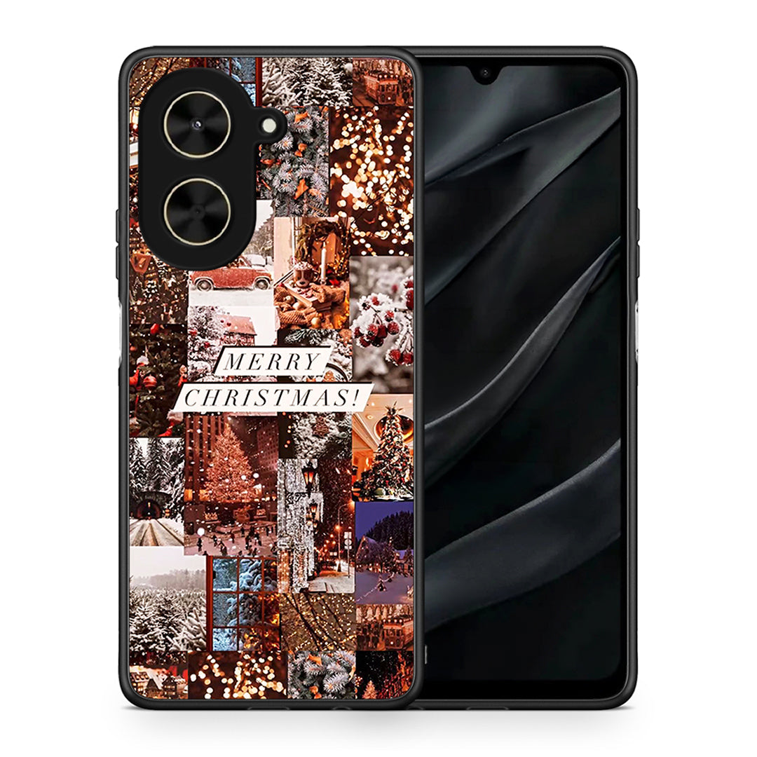Θήκη Xiaomi Poco C71 Xmas Collage από τη Smartfits με σχέδιο στο πίσω μέρος και μαύρο περίβλημα | Xiaomi Poco C71 Xmas Collage case with colorful back and black bezels