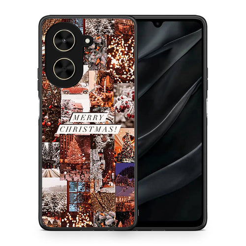 Θήκη Xiaomi Poco C71 Xmas Collage από τη Smartfits με σχέδιο στο πίσω μέρος και μαύρο περίβλημα | Xiaomi Poco C71 Xmas Collage case with colorful back and black bezels