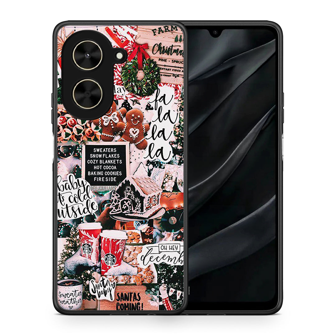 Θήκη Xiaomi Poco C71 Xmas Habbits από τη Smartfits με σχέδιο στο πίσω μέρος και μαύρο περίβλημα | Xiaomi Poco C71 Xmas Habbits case with colorful back and black bezels