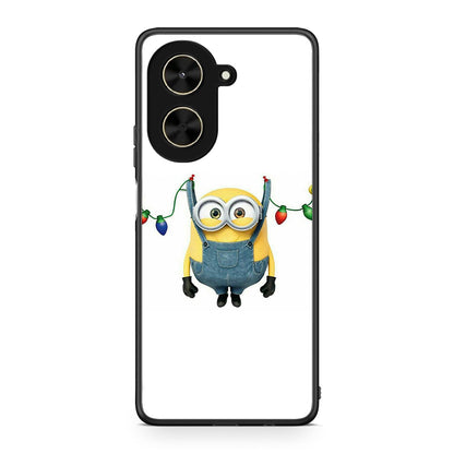 Xiaomi Poco C71 Xmas Minion Lights θήκη από τη Smartfits με σχέδιο στο πίσω μέρος και μαύρο περίβλημα | Smartphone case with colorful back and black bezels by Smartfits
