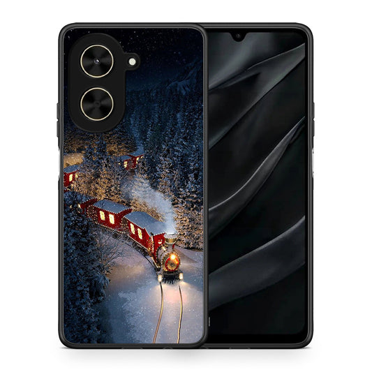 Θήκη Xiaomi Poco C71 Xmas Train από τη Smartfits με σχέδιο στο πίσω μέρος και μαύρο περίβλημα | Xiaomi Poco C71 Xmas Train case with colorful back and black bezels
