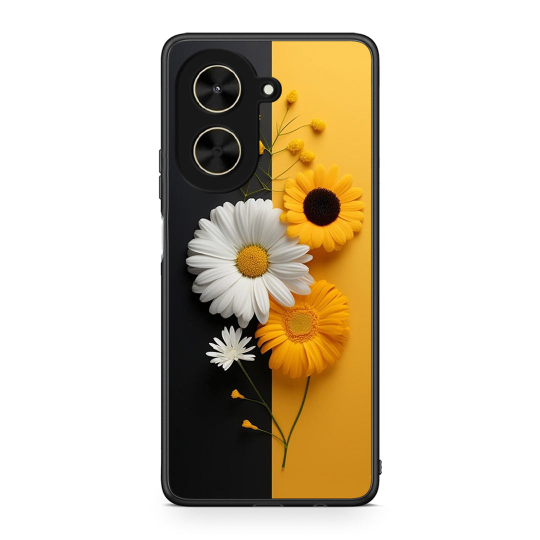 Xiaomi Poco C71 Yellow Daisies θήκη από τη Smartfits με σχέδιο στο πίσω μέρος και μαύρο περίβλημα | Smartphone case with colorful back and black bezels by Smartfits