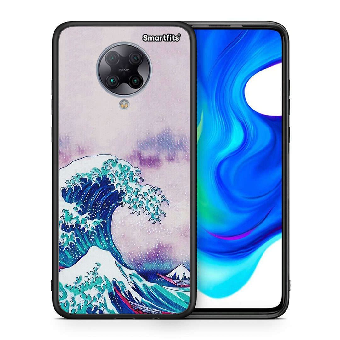 Θήκη Xiaomi Poco F2 Pro Blue Waves από τη Smartfits με σχέδιο στο πίσω μέρος και μαύρο περίβλημα | Xiaomi Poco F2 Pro Blue Waves case with colorful back and black bezels