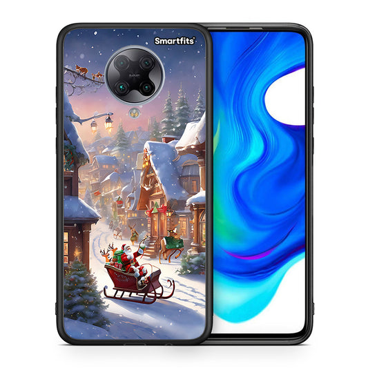 Θήκη Xiaomi Poco F2 Pro Christmas Snow από τη Smartfits με σχέδιο στο πίσω μέρος και μαύρο περίβλημα | Xiaomi Poco F2 Pro Christmas Snow case with colorful back and black bezels