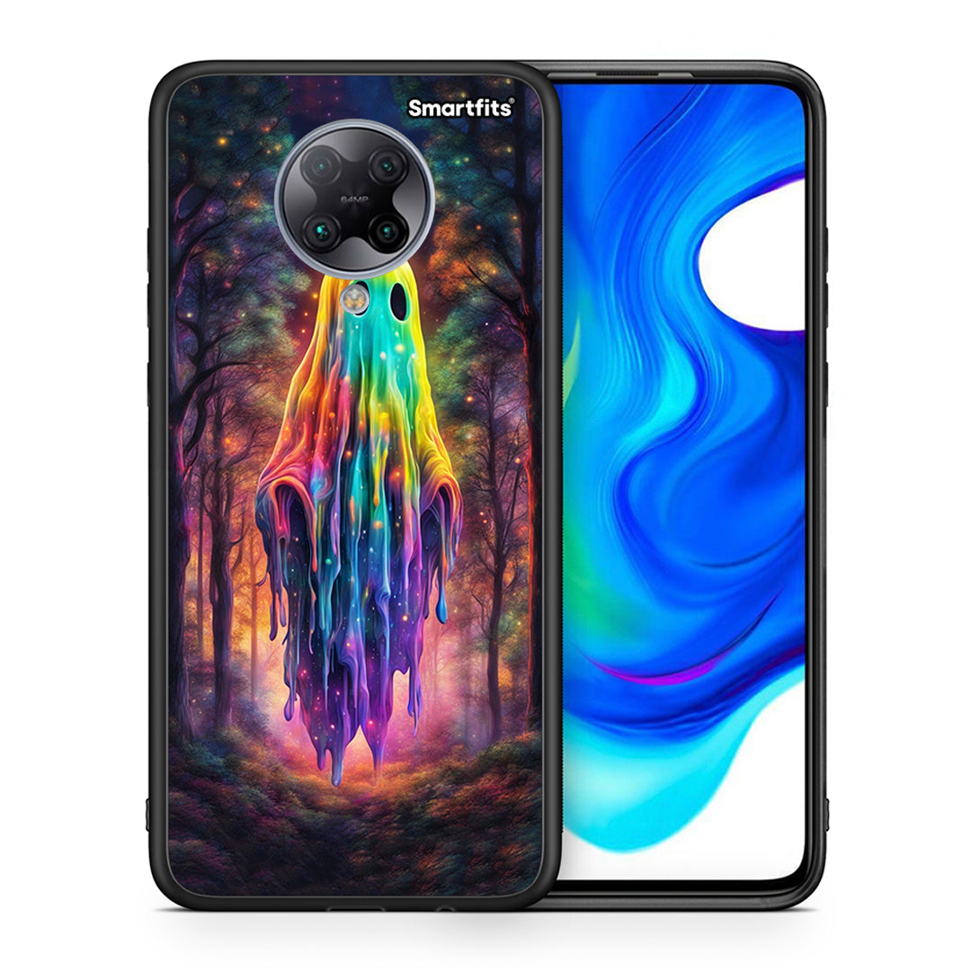 Θήκη Xiaomi Poco F2 Pro Halloween Ghost από τη Smartfits με σχέδιο στο πίσω μέρος και μαύρο περίβλημα | Xiaomi Poco F2 Pro Halloween Ghost case with colorful back and black bezels