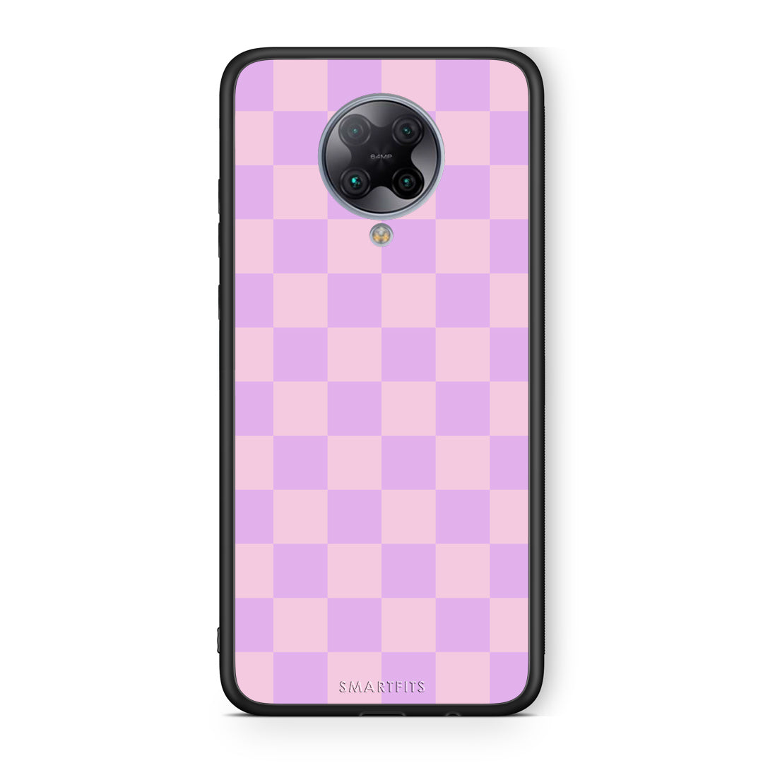 Θήκη Xiaomi Poco F2 Pro Lavender and Pink Checkerboard από τη Smartfits με σχέδιο στο πίσω μέρος και μαύρο περίβλημα | Xiaomi Poco F2 Pro Lavender and Pink Checkerboard case with colorful back and black bezels