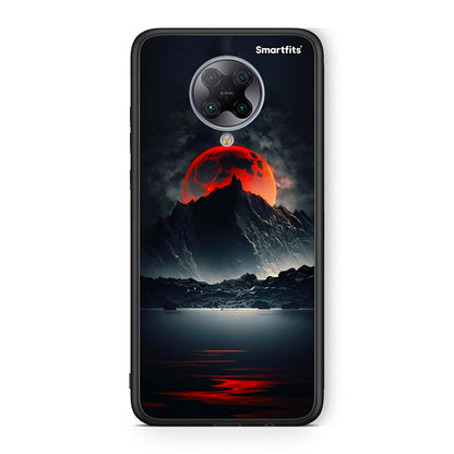 Xiaomi Poco F2 Pro Red Full Moon θήκη από τη Smartfits με σχέδιο στο πίσω μέρος και μαύρο περίβλημα | Smartphone case with colorful back and black bezels by Smartfits