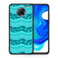 Thumbnail for Θήκη Xiaomi Poco F2 Pro Swimming Dolphins από τη Smartfits με σχέδιο στο πίσω μέρος και μαύρο περίβλημα | Xiaomi Poco F2 Pro Swimming Dolphins case with colorful back and black bezels