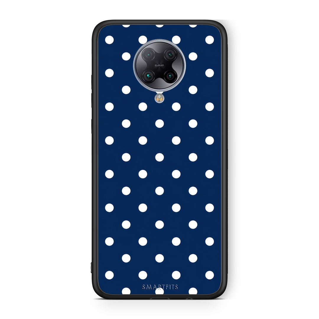 Θήκη Xiaomi Poco F2 Pro White Small Polka Dots on Navy από τη Smartfits με σχέδιο στο πίσω μέρος και μαύρο περίβλημα | Xiaomi Poco F2 Pro White Small Polka Dots on Navy case with colorful back and black bezels