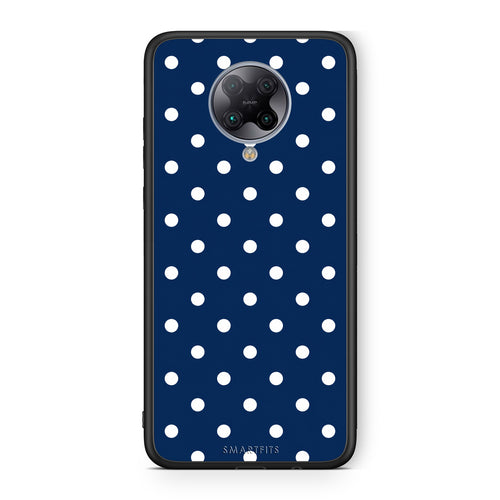 Θήκη Xiaomi Poco F2 Pro White Small Polka Dots on Navy από τη Smartfits με σχέδιο στο πίσω μέρος και μαύρο περίβλημα | Xiaomi Poco F2 Pro White Small Polka Dots on Navy case with colorful back and black bezels