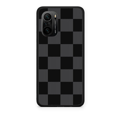 Θήκη Xiaomi Mi 11i Black and Charcoal Striped Checks από τη Smartfits με σχέδιο στο πίσω μέρος και μαύρο περίβλημα | Xiaomi Mi 11i Black and Charcoal Striped Checks case with colorful back and black bezels