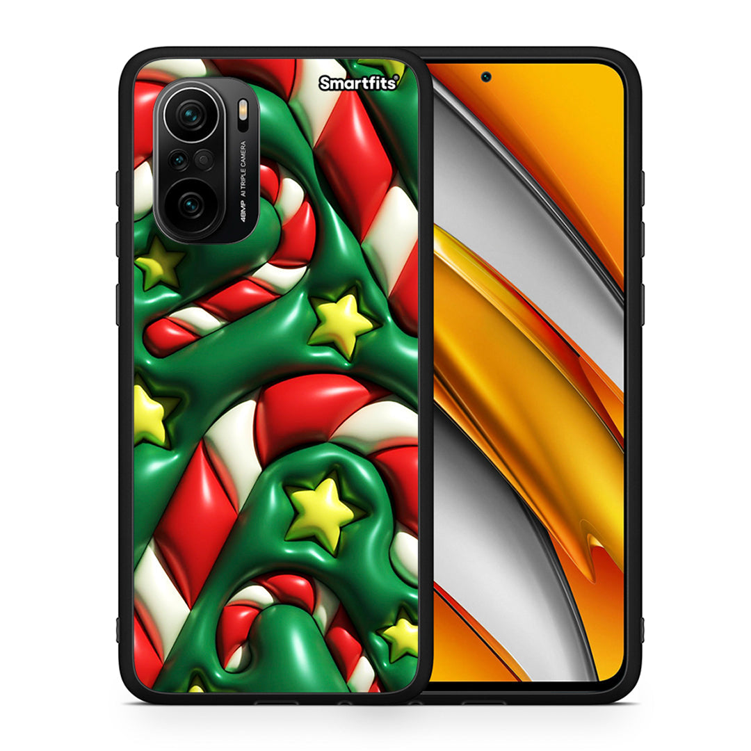 Θήκη Xiaomi Mi 11i Christmas Bubbles από τη Smartfits με σχέδιο στο πίσω μέρος και μαύρο περίβλημα | Xiaomi Mi 11i Christmas Bubbles case with colorful back and black bezels