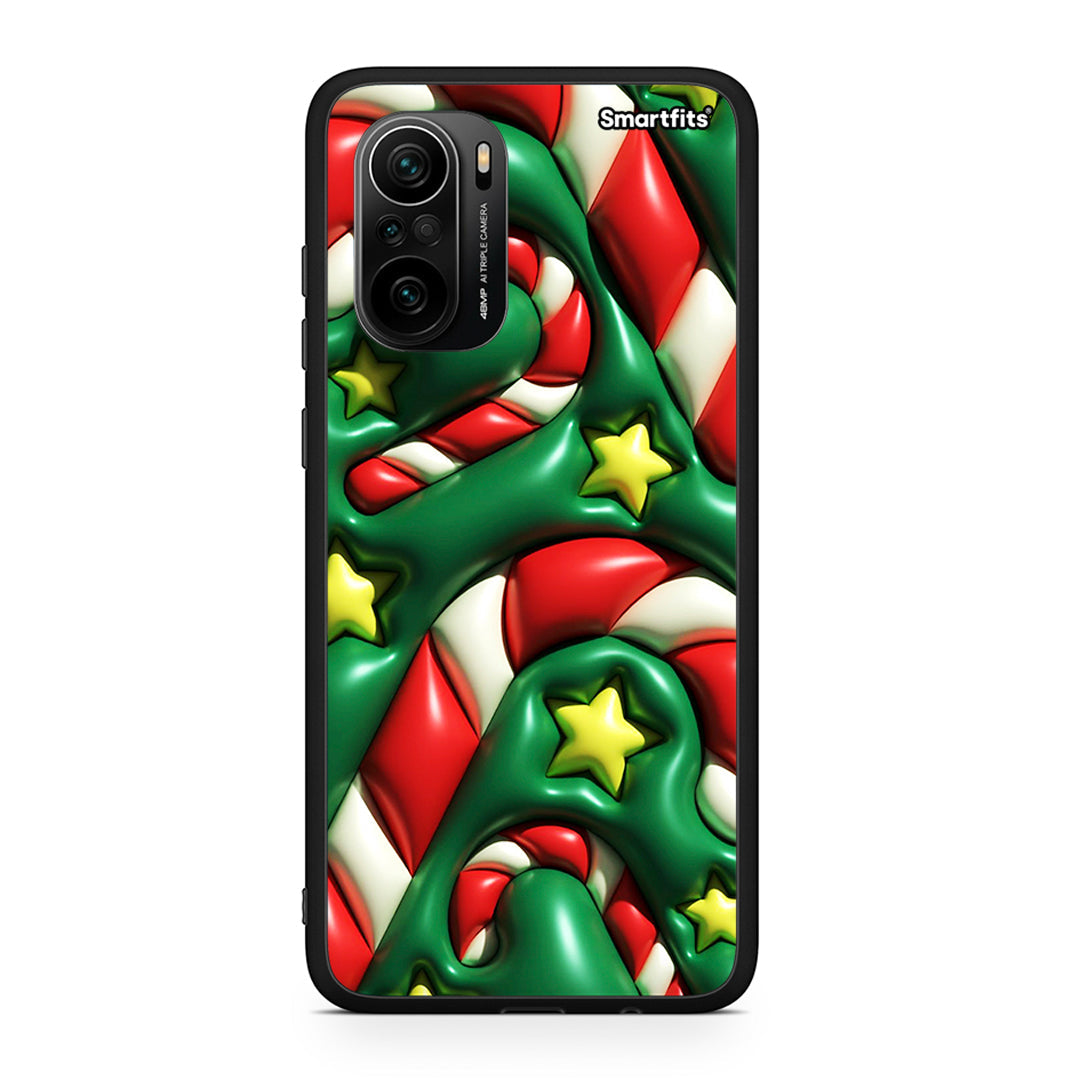 Xiaomi Mi 11i Christmas Bubbles θήκη από τη Smartfits με σχέδιο στο πίσω μέρος και μαύρο περίβλημα | Smartphone case with colorful back and black bezels by Smartfits