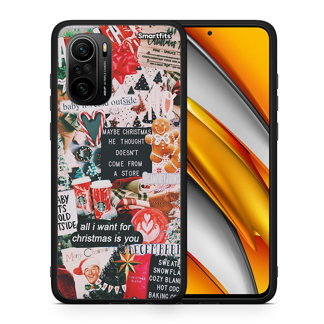 Θήκη Xiaomi Mi 11i Christmas Happiness από τη Smartfits με σχέδιο στο πίσω μέρος και μαύρο περίβλημα | Xiaomi Mi 11i Christmas Happiness case with colorful back and black bezels