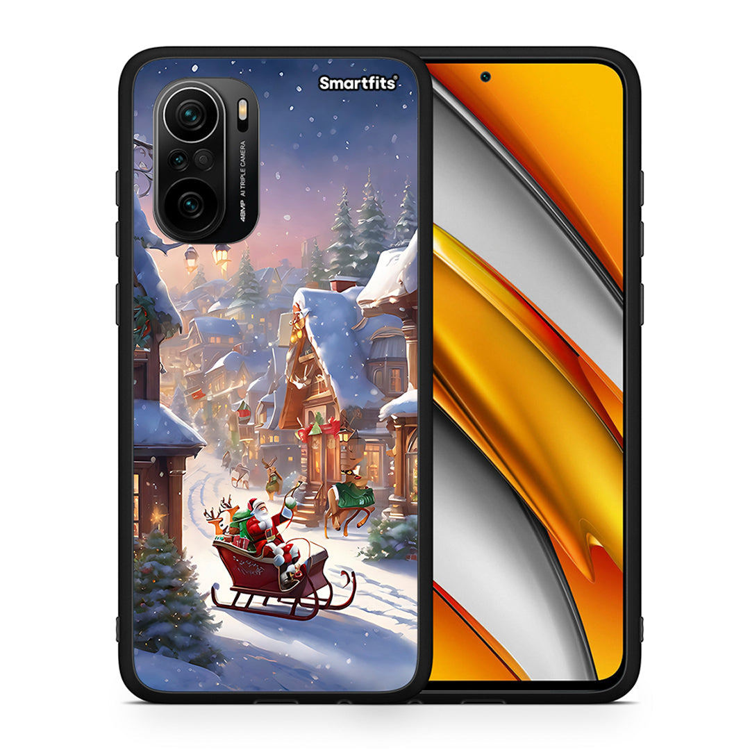 Θήκη Xiaomi Mi 11i Christmas Snow από τη Smartfits με σχέδιο στο πίσω μέρος και μαύρο περίβλημα | Xiaomi Mi 11i Christmas Snow case with colorful back and black bezels
