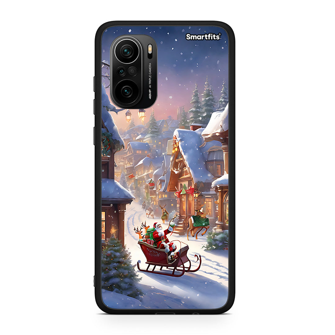 Xiaomi Mi 11i Christmas Snow θήκη από τη Smartfits με σχέδιο στο πίσω μέρος και μαύρο περίβλημα | Smartphone case with colorful back and black bezels by Smartfits