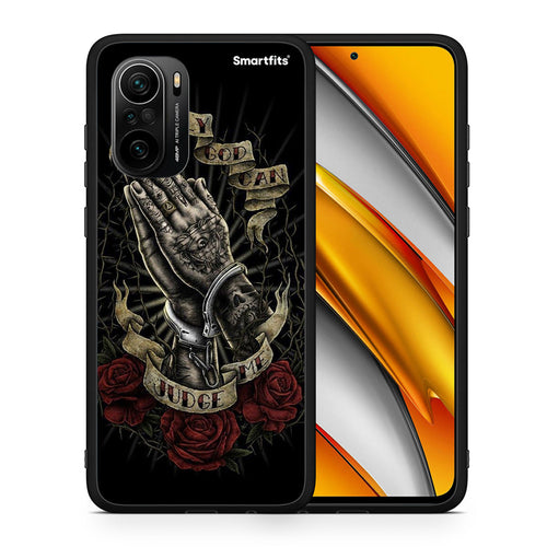 Θήκη Xiaomi Poco F3 Judge By God από τη Smartfits με σχέδιο στο πίσω μέρος και μαύρο περίβλημα | Xiaomi Poco F3 Judge By God case with colorful back and black bezels