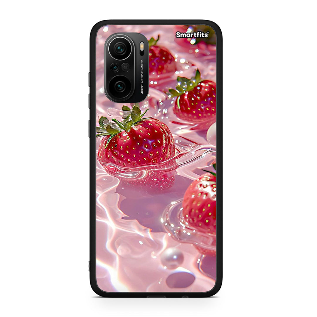 Xiaomi Mi 11i Juicy Strawberries θήκη από τη Smartfits με σχέδιο στο πίσω μέρος και μαύρο περίβλημα | Smartphone case with colorful back and black bezels by Smartfits
