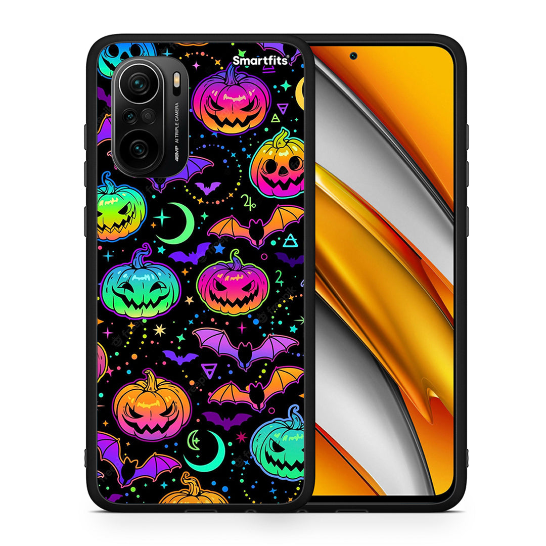 Θήκη Xiaomi Mi 11i Neon Halloween από τη Smartfits με σχέδιο στο πίσω μέρος και μαύρο περίβλημα | Xiaomi Mi 11i Neon Halloween case with colorful back and black bezels