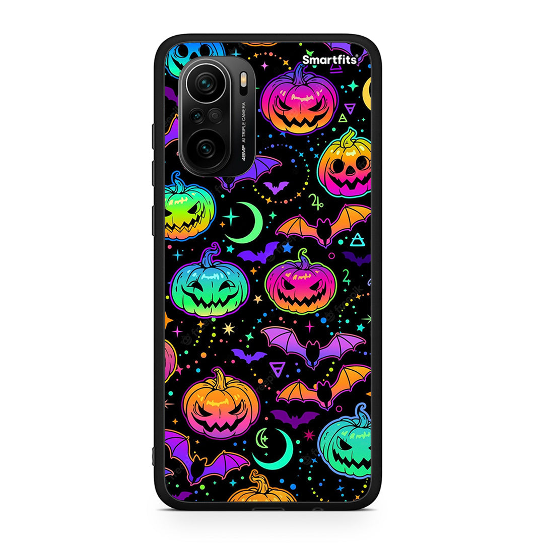Xiaomi Poco F3 Neon Halloween θήκη από τη Smartfits με σχέδιο στο πίσω μέρος και μαύρο περίβλημα | Smartphone case with colorful back and black bezels by Smartfits