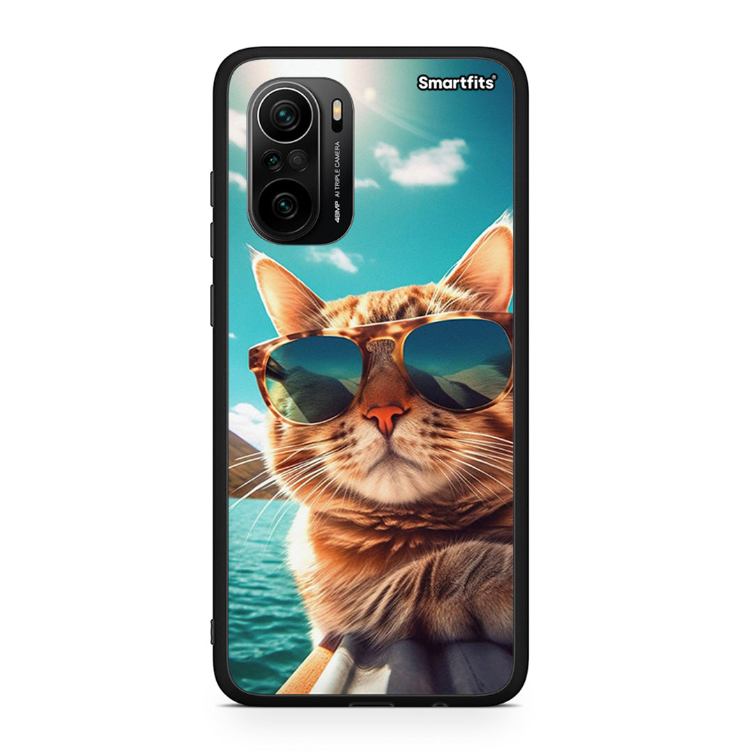 Xiaomi Mi 11i Summer Cat θήκη από τη Smartfits με σχέδιο στο πίσω μέρος και μαύρο περίβλημα | Smartphone case with colorful back and black bezels by Smartfits