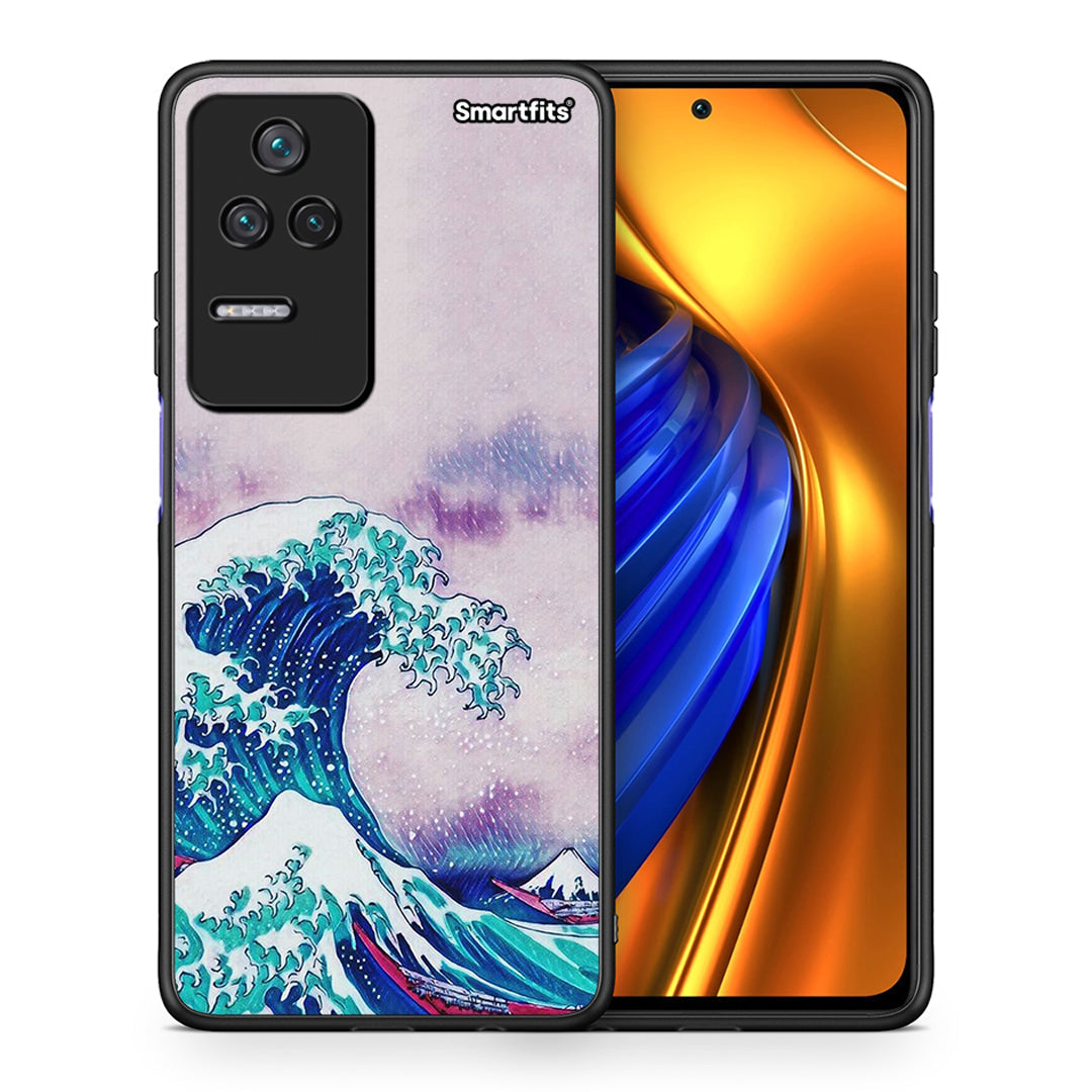 Θήκη Xiaomi Poco F4 / Redmi K40S Blue Waves από τη Smartfits με σχέδιο στο πίσω μέρος και μαύρο περίβλημα | Xiaomi Poco F4 / Redmi K40S Blue Waves case with colorful back and black bezels