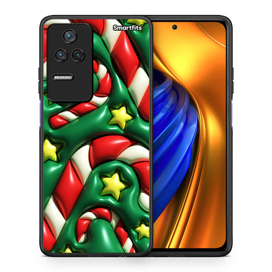Θήκη Xiaomi Poco F4 / Redmi K40S Christmas Bubbles από τη Smartfits με σχέδιο στο πίσω μέρος και μαύρο περίβλημα | Xiaomi Poco F4 / Redmi K40S Christmas Bubbles case with colorful back and black bezels