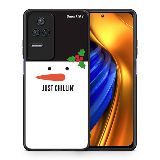 Θήκη Xiaomi Poco F4 / Redmi K40S Christmas Chillin από τη Smartfits με σχέδιο στο πίσω μέρος και μαύρο περίβλημα | Xiaomi Poco F4 / Redmi K40S Christmas Chillin case with colorful back and black bezels