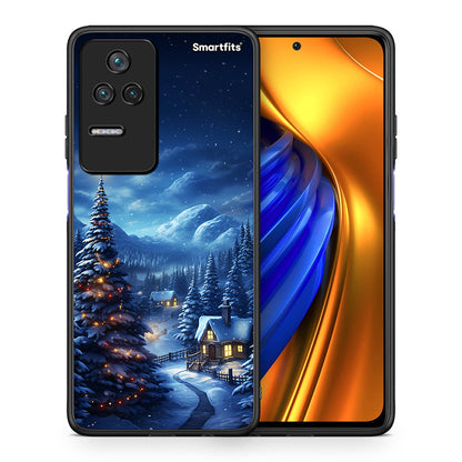 Θήκη Xiaomi Poco F4 / Redmi K40S Christmas Scenery από τη Smartfits με σχέδιο στο πίσω μέρος και μαύρο περίβλημα | Xiaomi Poco F4 / Redmi K40S Christmas Scenery case with colorful back and black bezels