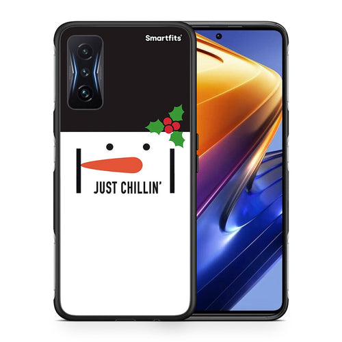 Θήκη Xiaomi Poco F4 GT Christmas Chillin από τη Smartfits με σχέδιο στο πίσω μέρος και μαύρο περίβλημα | Xiaomi Poco F4 GT Christmas Chillin case with colorful back and black bezels
