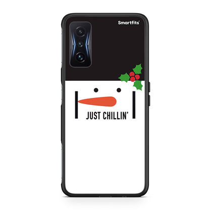 Xiaomi Poco F4 GT Christmas Chillin θήκη από τη Smartfits με σχέδιο στο πίσω μέρος και μαύρο περίβλημα | Smartphone case with colorful back and black bezels by Smartfits
