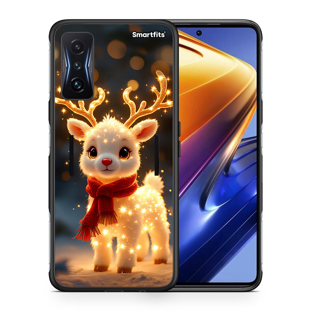 Θήκη Xiaomi Poco F4 GT Christmas Cutie από τη Smartfits με σχέδιο στο πίσω μέρος και μαύρο περίβλημα | Xiaomi Poco F4 GT Christmas Cutie case with colorful back and black bezels